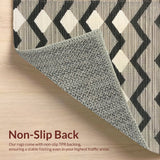 Ultra Soft Area Rug, Non Slip, Stain Resistant, Washable Area Rugs for Living Room, Bedroom, Checkered Geometric Pattern(Black)