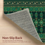 Ultra Soft Area Rug, Non Slip, Stain Resistant, Washable Area Rugs for Living Room, Bedroom, Retro Zodiac Entryway Carpet with Thin Washable Design(Green)