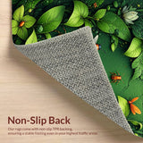 Ultra Soft Area Rug, Non Slip, Stain Resistant, Washable Area Rugs for Living Room, Bedroom, Insect Print Ultra-Thin Modern(Green)