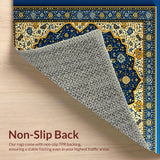 Ultra Soft Area Rug, Non Slip, Stain Resistant, Washable Area Rugs for Living Room, Bedroom, Soft Velvet Islamic Prayer Meditation(Blue)