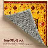 Ultra Soft Area Rug, Non Slip, Stain Resistant, Washable Area Rugs for Living Room, Bedroom, Vintage Boho Leopard Print(Yellow)