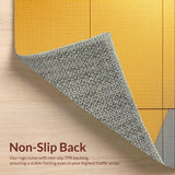 Ultra Soft Area Rug, Non Slip, Stain Resistant, Washable Area Rugs for Living Room, Bedroom, Round Non-Slip Decorative(Yellow)