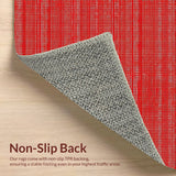 Ultra Soft Area Rug, Non Slip, Stain Resistant, Washable Area Rugs for Living Room, Bedroom, Vintage Red Non-Slip Dining Rug(Red)