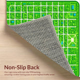 Ultra Soft Area Rug, Non Slip, Stain Resistant, Washable Area Rugs for Living Room, Bedroom, Non-Slip City Map Playroom Rug(Green)