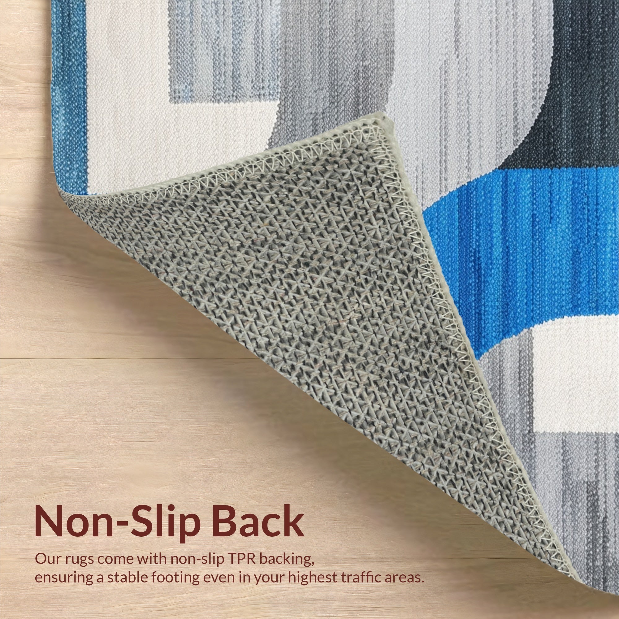 Ultra Soft Area Rug, Non Slip, Stain Resistant, Washable Area Rugs for Living Room, Bedroom, Modern Abstract Grey Blue Living Room Rug(Blue) - ODIKA