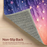 Ultra Soft Area Rug, Non Slip, Stain Resistant, Washable Area Rugs for Living Room, Bedroom, Tie Dye Star Glitter Shaggy(Purple)