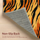 Ultra Soft Area Rug, Non Slip, Stain Resistant, Washable Area Rugs for Living Room, Bedroom, Faux Cowhide Animal Print(Orange)