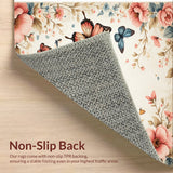 Ultra Soft Area Rug, Non Slip, Stain Resistant, Washable Area Rugs for Living Room, Bedroom, Nature-Inspired Living Room Low Pile Carpet(Ivory)