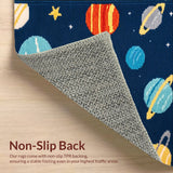 Ultra Soft Area Rug, Non Slip, Stain Resistant, Washable Area Rugs for Living Room, Bedroom, Cute Colorful Space Carpet for Boys Bedroom(Blue)