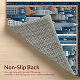 Ultra Soft Area Rug, Non Slip, Stain Resistant, Washable Area Rugs for Living Room, Bedroom, city road playmat rug(Blue)