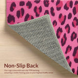Ultra Soft Area Rug, Non Slip, Stain Resistant, Washable Area Rugs for Living Room, Bedroom, Faux Leopard Cowhide(Pink)