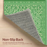 Ultra Soft Area Rug, Non Slip, Stain Resistant, Washable Area Rugs for Living Room, Bedroom, Vintage Farmhouse Washable(Green)