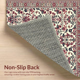 Ultra Soft Area Rug, Non Slip, Stain Resistant, Washable Area Rugs for Living Room, Bedroom, Vintage Distressed Damask(Beige)