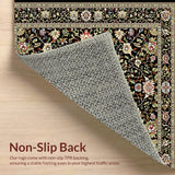 Ultra Soft Area Rug, Non Slip, Stain Resistant, Washable Area Rugs for Living Room, Bedroom, Soft Floral Vintage Living Room Rug(Beige)
