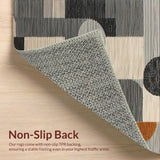 Ultra Soft Area Rug, Non Slip, Stain Resistant, Washable Area Rugs for Living Room, Bedroom, Vintage Abstract Boho(Gray)