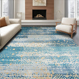 Elegant Micro Loop Area with Speckled Blue and Beige(Blue)