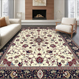 Elegant Beige Oriental Runner Featuring Classic Floral Medallion Motifs(Ivory)