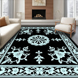 Elegant Damask Scrollwork with Classic Floral Embellishments (Black)