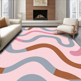 Abstract Wave Design Featuring Fluid Curves and Contrasts(Pink)