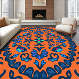 Abstract Floral Motif with Interlocking Symmetry and Textured Accents(Orange)
