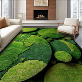 Ultra Soft Area Rug, Non Slip, Stain Resistant, Washable Area Rugs for Living Room, Bedroom, Plush High Pile World Circle(Green)