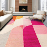 Ultra Soft Area Rug, Non Slip, Stain Resistant, Washable Area Rugs for Living Room, Bedroom, Abstract Geometric Faded(Orange)