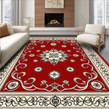 Floral Medallion Scrollwork with Baroque Motifs and Vine Accents(Red)