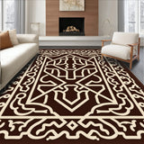 Sophisticated Trellis Interlocking Modern Minimalist Chic(Brown)