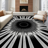 Charcoal Starburst Radial Burst Design Pile (Black)