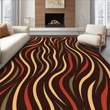 Luxurious Shaggy Textured Wave Decorative Accent(Brown)