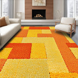 Ultra Soft Area Rug, Non Slip, Stain Resistant, Washable Area Rugs for Living Room, Bedroom, Boho Distressed Low Pile(Orange)