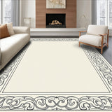 Classic Trellis Motif with Delicate Scrollwork in Neutral Palette(Black)