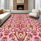 Boho Paisley Garden with Swirling Botanical Motifs(Pink)