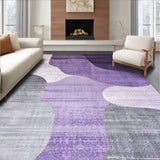 Abstract Purple Grey Rug for Living Room(Purple)
