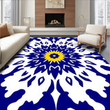 Retro Medallion Flora Array with Interlocking Petals and Modern Twist (Blue) - ODIKA
