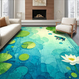 Whimsical Frog Pond with Playful Lily Pads and Water Ripple Design(Blue)