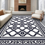 Symmetrical Interlocking with Ornate Floral Accents (Black) - ODIKA