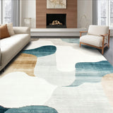 Contemporary Beige with a Touch of Blue Modern Design(White)