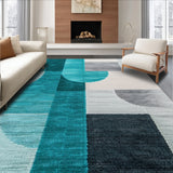 Ultra Soft Area Rug, Non Slip, Stain Resistant, Washable Area Rugs for Living Room, Bedroom, Teal and Grey Washable Bedroom Carpet(Green)