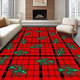 Buffalo Checkered Tartan with Classic Holiday Pine Accents(Red)