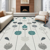 Ultra Soft Area Rug, Non Slip, Stain Resistant, Washable Area Rugs for Living Room, Bedroom, Modern Floral Living Room Rug(Gray)