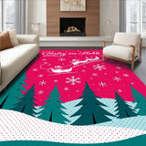 Jolly North Pole Express Winter Wonderland Decorative Surface Cover(Pink)