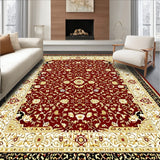 Plush Area with Floral Motifs(Red)