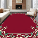 Holly Berry Motif with Vintage Scrollwork and Festive Accents(Red)