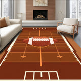 American Football Field Yard Lines Central Ball(Brown)