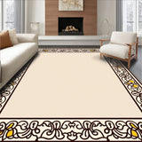 Boho Paisley Swirl Design with Ornamental Border Frame(Ivory)