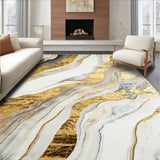 Gold Abstract Marble Geometric Indoor Area(White)