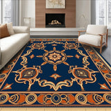 Interlocking Mosaic Medallion Motif with Artistic Gradient Effect(Navy Blue)