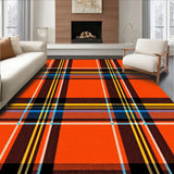 Classic Tartan Plaid with Vibrant Autumnal Color Blocks(Orange)