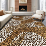 Ultra Soft Area Rug, Non Slip, Stain Resistant, Washable Area Rugs for Living Room, Bedroom, Non-Slip Leopard Print Living Room(Brown)